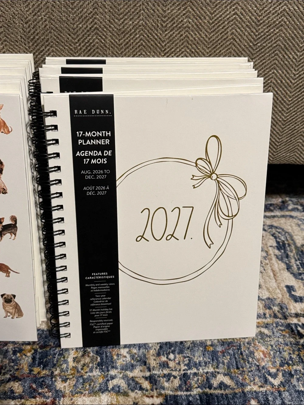 NWT Rae Dunn 2027 Hardback 17 Month Planner Calendar HTF Monthly Weekly Views